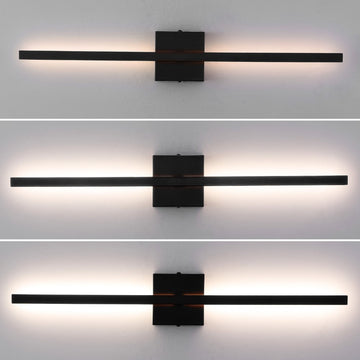 Vara 28" Modern Minimalist Indoor/Outdoor Metal 350-Degree Rotatable Dimmable Integrated LED Wall Sconce - JONATHAN Y